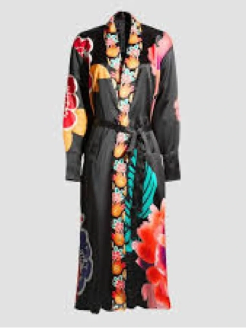 Misa Hylton and INC collaboration Floral Kimono Robe with Bold Multicolor Print - Picture 1 of 9